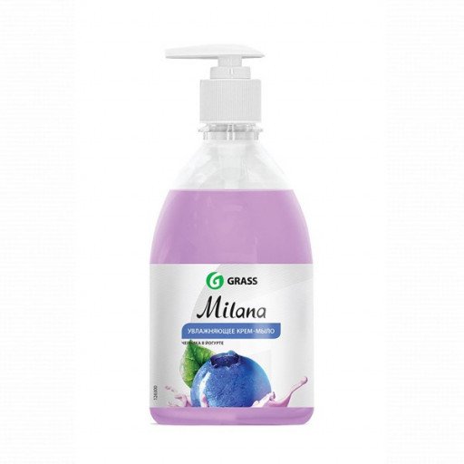 Skystas kreminis muilas „Milana“ mėlynės jogurte, 500 ml