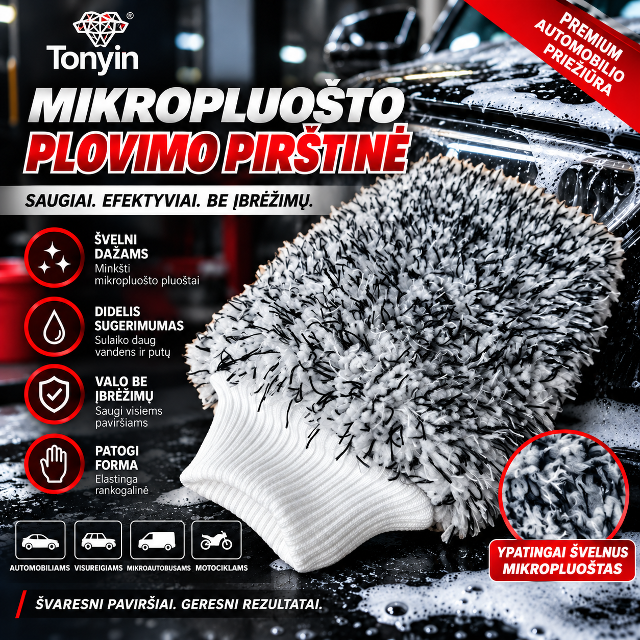 Automobilio plovimo pirštinė WM Wash Mitt Detail