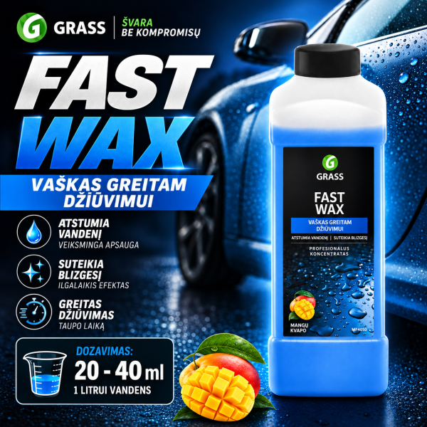 Automobilio sausinimo vaškas Fast Wax 1L GRASS