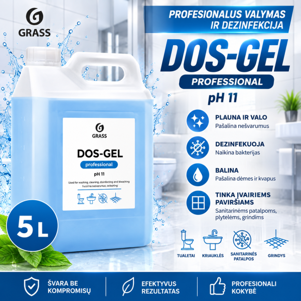 Universalus valomasis gelis tualetams ir vonios kambariams Dos Gel 5,3 kg GRASS
