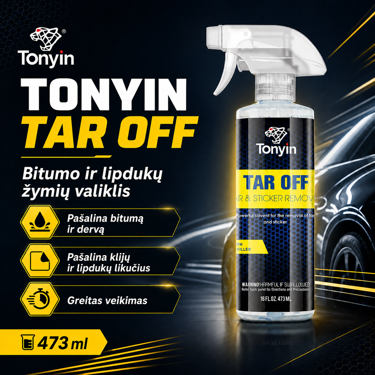 Bitumo valiklis Tar Off Tar & Sticker Remover 473 ml