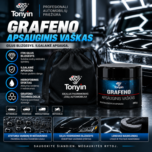 Grafeno apsauginis vaškas automobiliui Graphene Coating Wax 200 g TONYIN