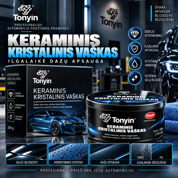 Keraminis apsauginis vaškas Ceramic Crystal Coating Wax 200 g TONYIN